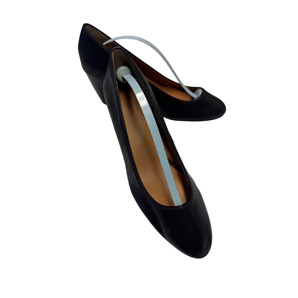 GH Bass Dorothy Black Wedge Pumps Round Toe Shoes 0728-3414-001 Womens 8.5M